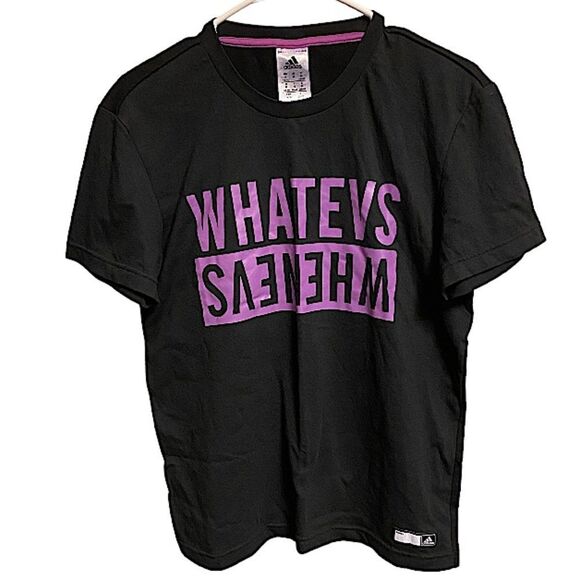 Adidas Women's Size Medium T-shirt New Whatevs Sarcastic Shirt Classic Basic - Picture 1 of 8